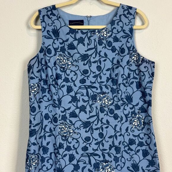 Charter Club Blue Floral Cottagecore Shift Dress 16 - Picture 2 of 9